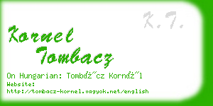 kornel tombacz business card